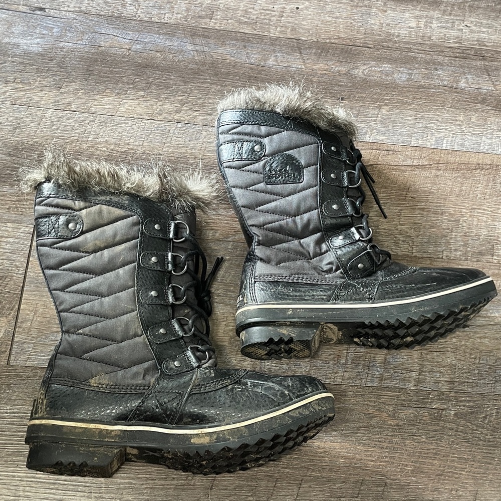SOREL Tofino II Waterproof Fur Trim Lace up Tall Winter Snow Boots Y2K - Picture 4 of 7
